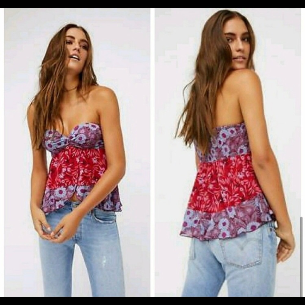 Free People Summer Scarf strapless top